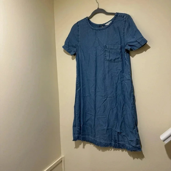 Women’s BeachLunchLounge Brand Denim Blue Short Sleeve Summer Midi Dress Size  S - Picture 2 of 15
